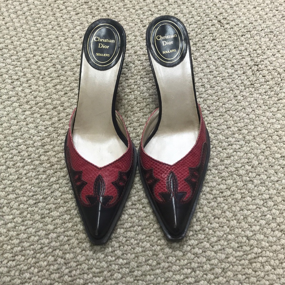 Christian Dior Souliers snakeskin mules